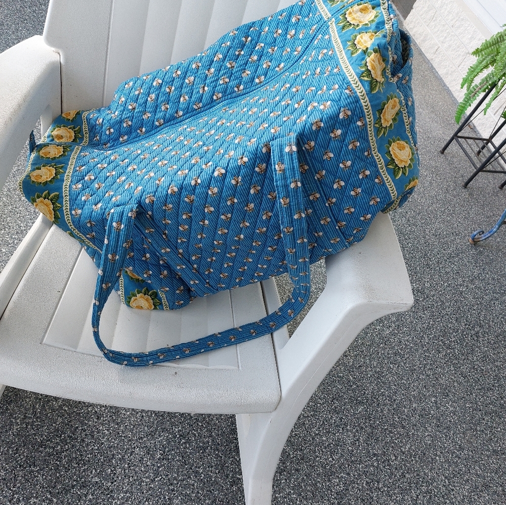 Vera Bradley Vintage XL Duffel Bees Yellow Roses